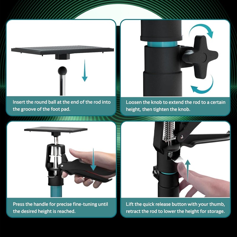 OUTIMATE Adjustable Support Pole, Cabinet Jacks for Installing Cabinets, Telescoping Support Poles Range from 45.7'' to 114.2'' Third Hand Tool for Installation, 132 LB Capacity, 2 Packs - Image 4